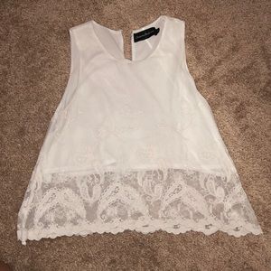 LF white lace tank